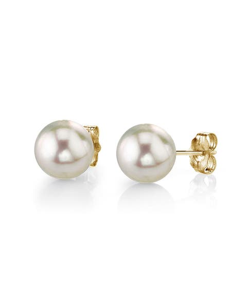 Akoya Round Pearl Stud Earrings 7-7.5mm