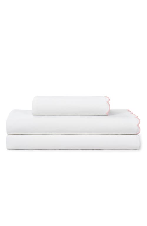 Peri Home Scallop Cotton Sheet Set In Pink