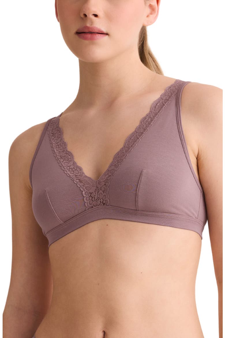 Lace Trim Bralette, Main, color, CAPPUCCINO