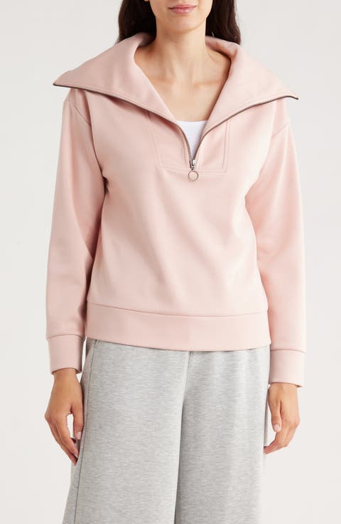 Quarter Zip Scuba Knit Sweatshirt