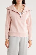 Caslon® Quarter Zip Scuba Knit Sweatshirt