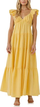 Free the Roses Sweetheart Neck Cotton Gauze Tiered Maxi Dress