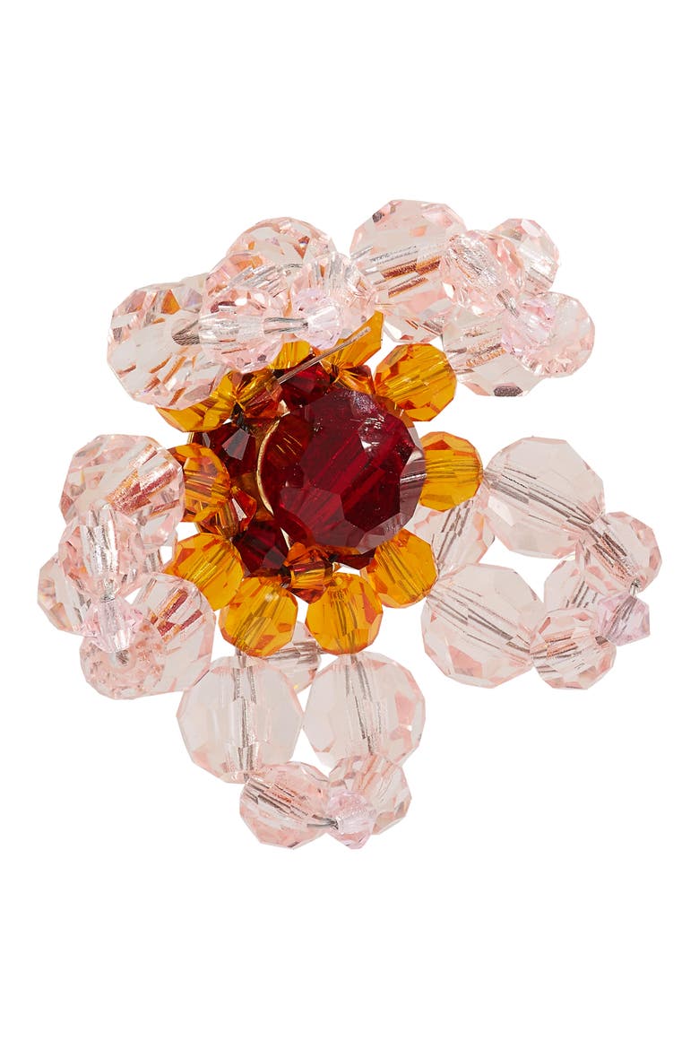 Crystal Flower Earrings, Alternate, color, PINK MULTI
