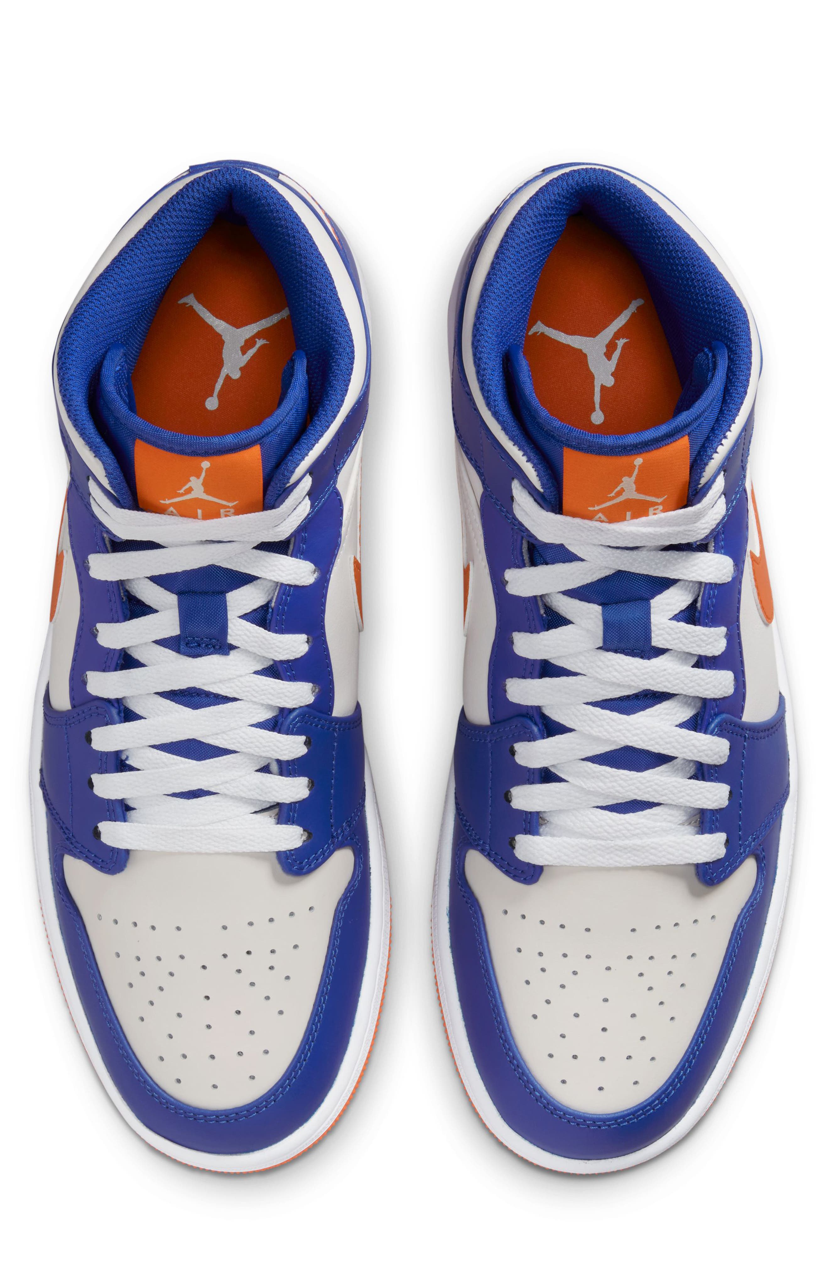 Jordan Air Jordan 1 Mid Sneaker, Alternate, color, Game Royal/ Orange/ White