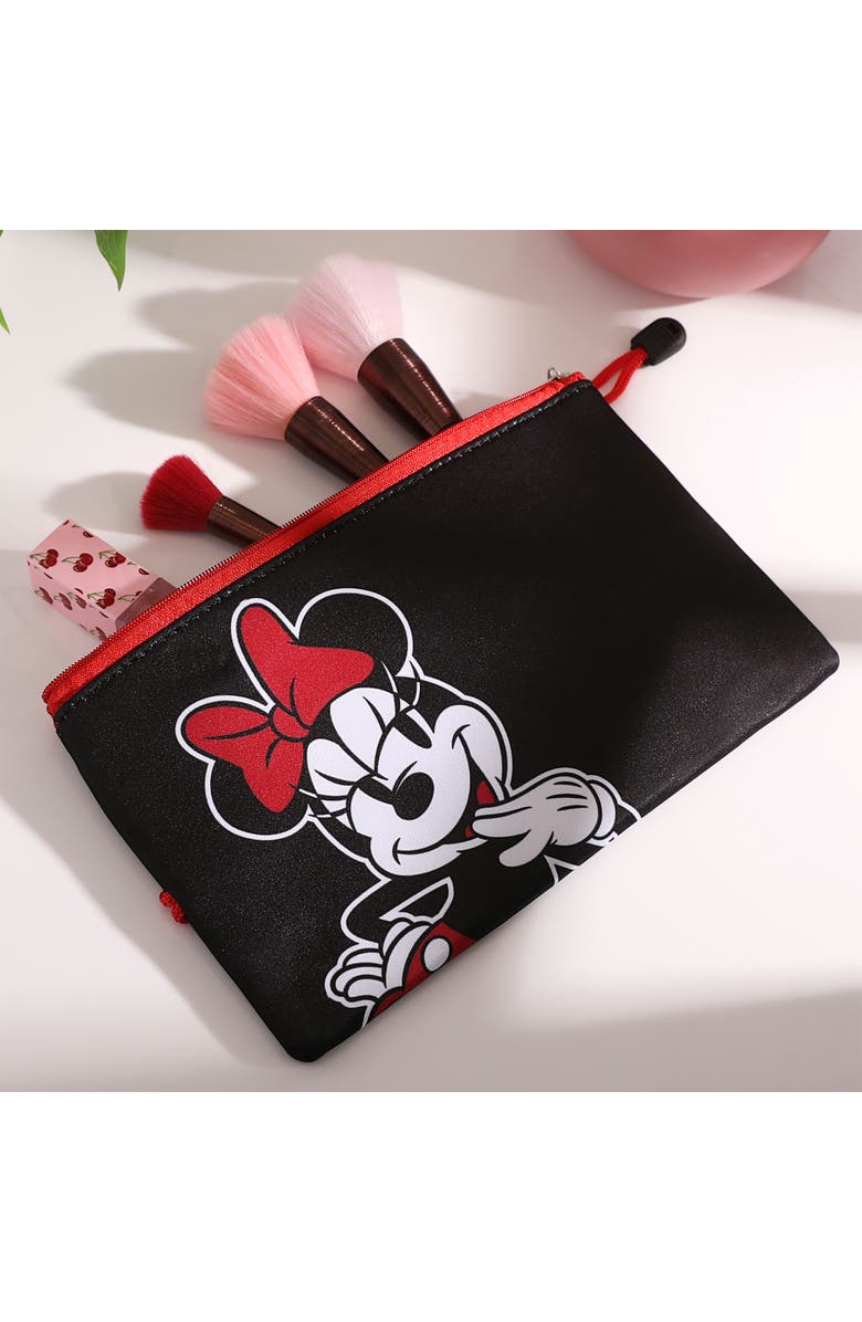 Disney Minnie Mouse Zip Pouch, Alternate, color, Red/Black