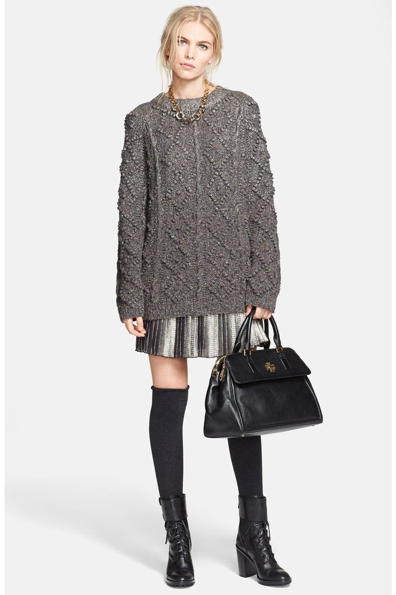 'Audra' Metallic Pleated Skirt, Alternate, color, GOLD/ SILVER