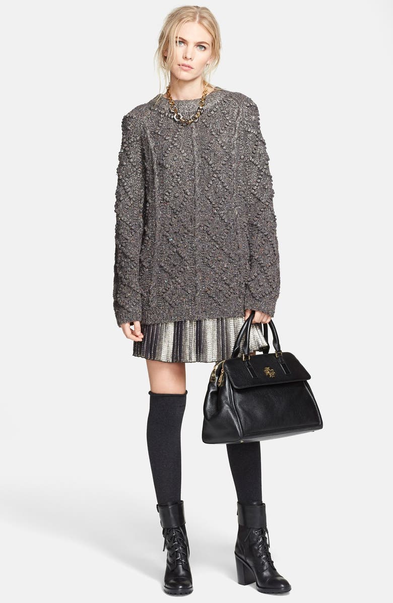 Tory Burch 'Audra' Metallic Pleated Skirt, Alternate, color,