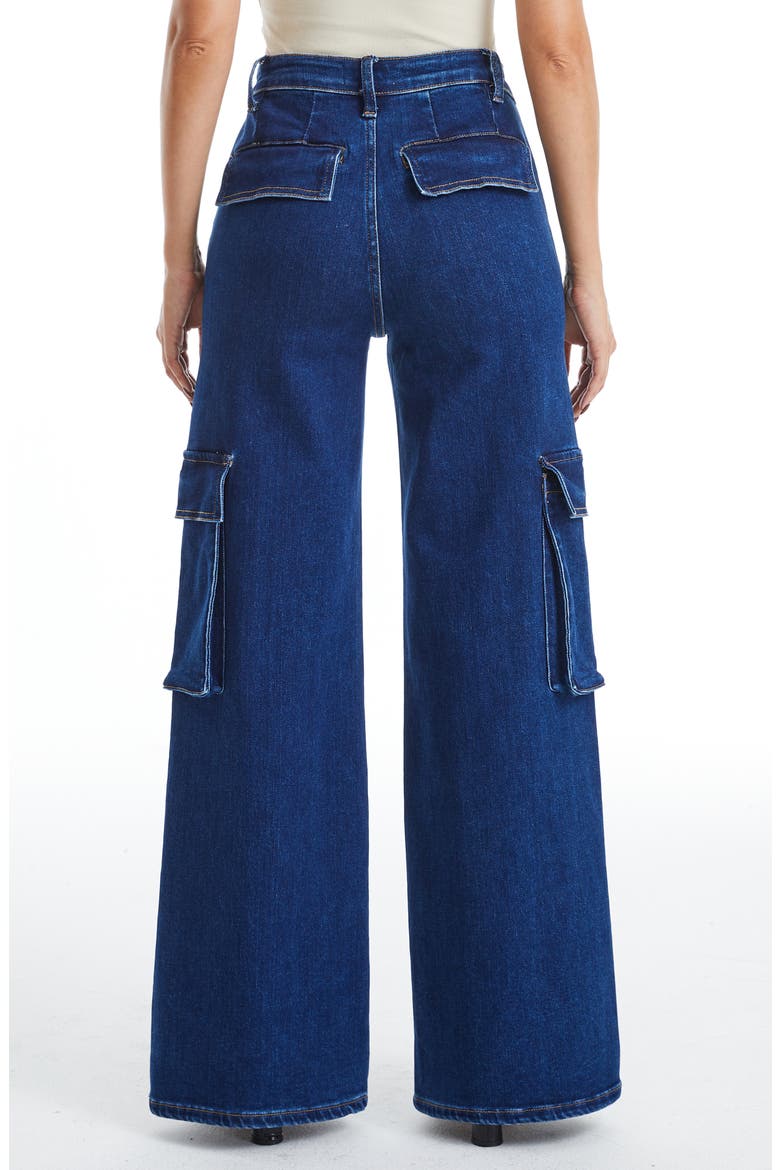 High Waist Flare Leg Cargo Jeans, Alternate, color, DARK SKY
