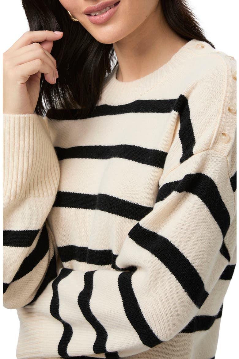 Zofia Stripe Recycled Wool Blend Sweater, Alternate, color, LATTE FOAM MULTI