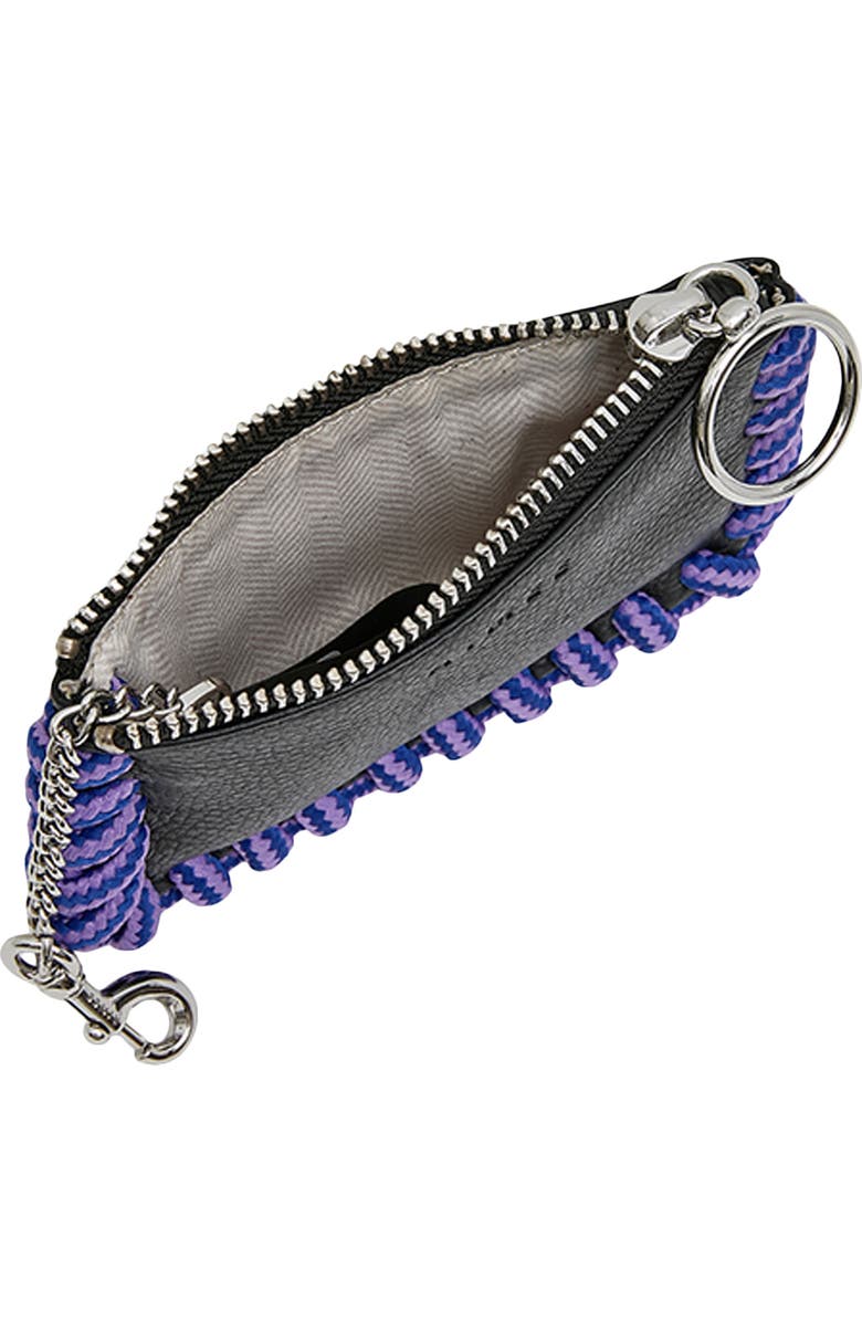 AIMEE Cord Trim Zip Pouch, Alternate, color, Black (Purple)
