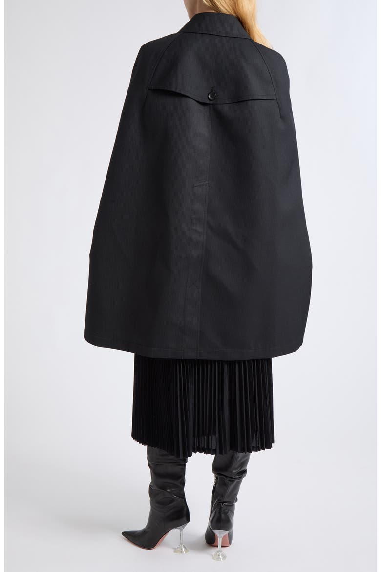 Striped Wool Cape, Alternate, color, BLACK/ WHITE