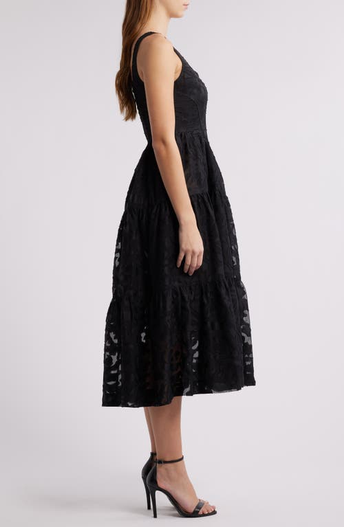 Rare London Corset Bodice Jacquard Dress In Black