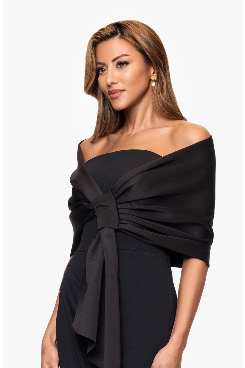 Scuba Shawl Wrap, Alternate, color, BLACK