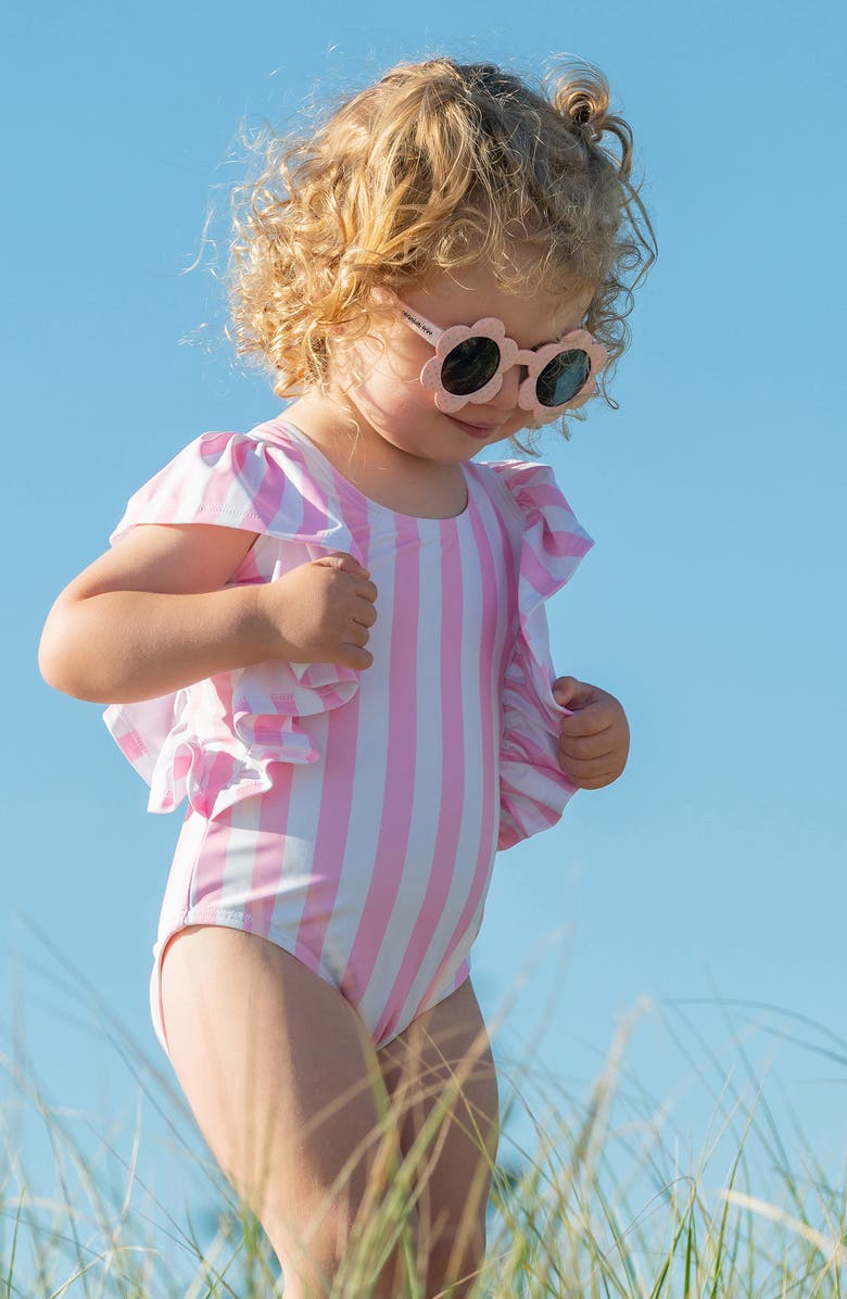 Snapper Rock Wide Frill One-Piece Swimsuit, Alternate, color, Pink