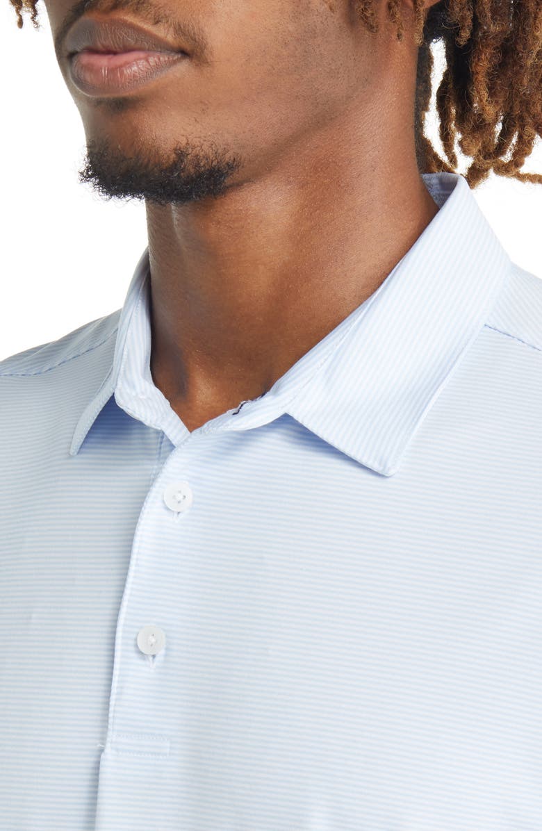 Mizzen+Main Men's Versa Stripe Golf Polo, Alternate, color, Light Blue White Stripe