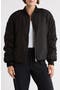 Ruched Sleeve Bomber Jacket
