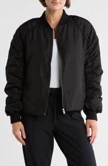 Z by Zella Ruched Sleeve Bomber Jacket