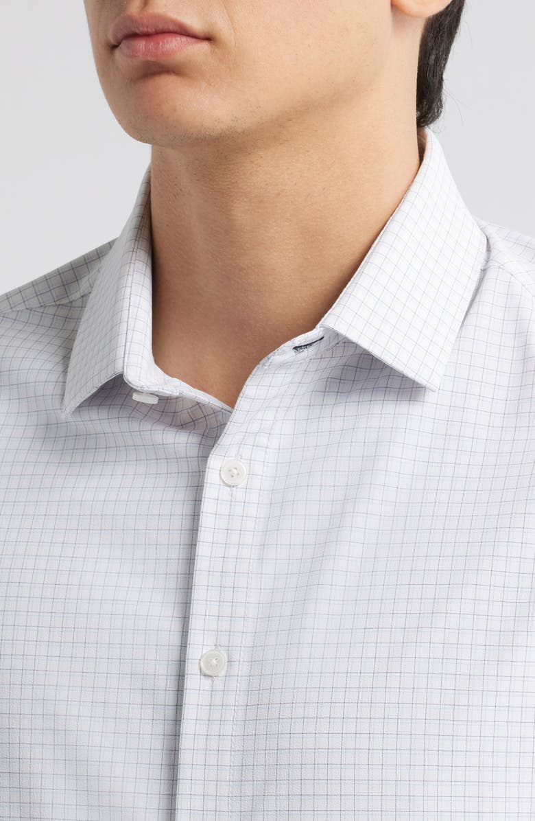 Mizzen+Main Leeward Trim Fit Button-Up Shirt, Alternate, color, White Joel Plaid