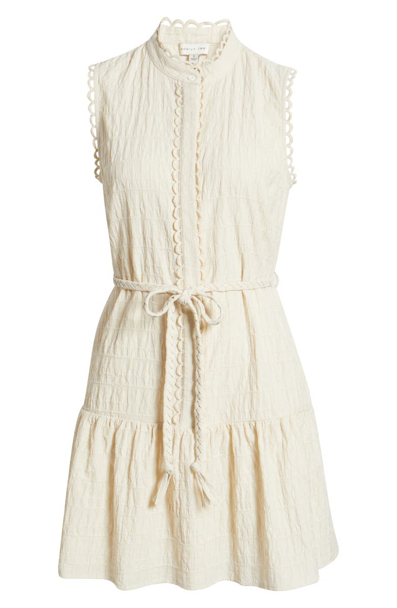 Adelyn Rae Ginny Textured Sleeveless Minidress, Alternate, color, Cream