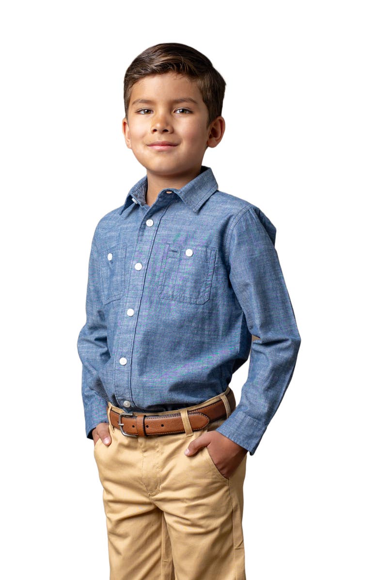 Hope 
Henry Organic Long Sleeve Chambray Button Down Shirt, Main, color, Blue Chambray