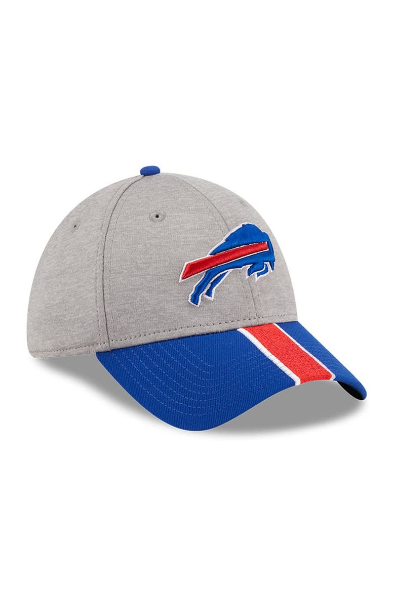 Men's New Era Heather Gray/Royal Buffalo Bills Striped 39THIRTY Flex Hat, Alternate, color, Heather Gray