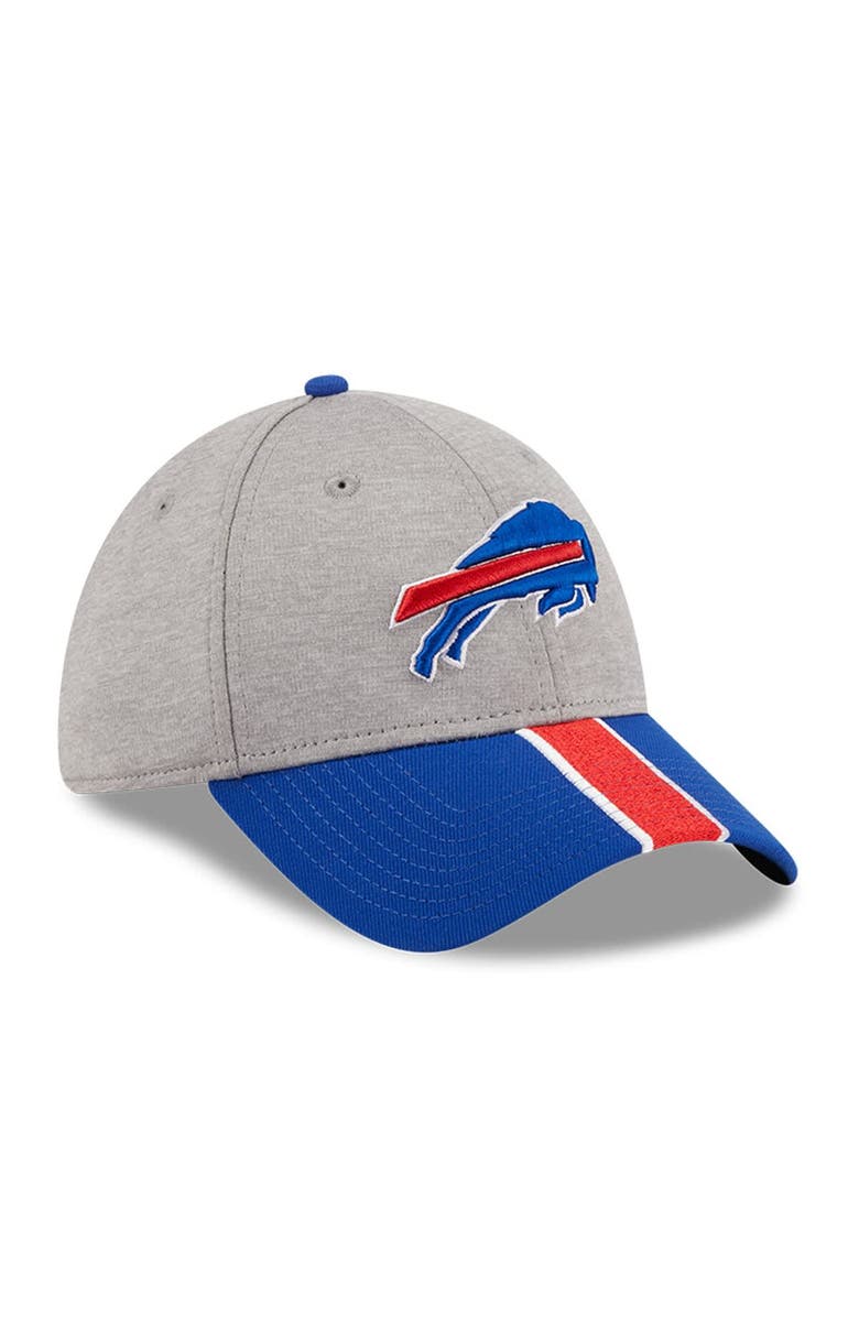 New Era Men's New Era Heather Gray/Royal Buffalo Bills Striped 39THIRTY Flex Hat, Alternate, color,