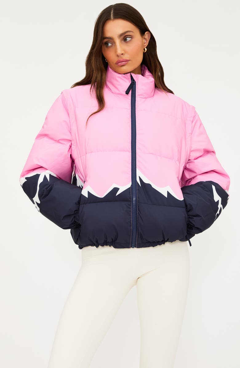 Beach Riot Kris Convertible Snowy Peaks Puffer Jacket, Alternate, color, Snowy Peaks