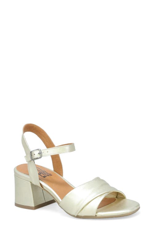 Miz Mooz Bela Block Heel Sandal In Gold