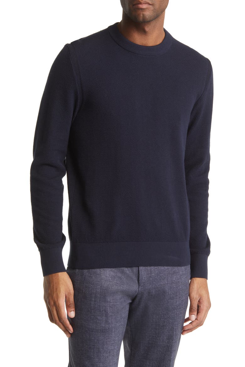Ecaio Solid Crewneck Sweater, Main, color, DK BU