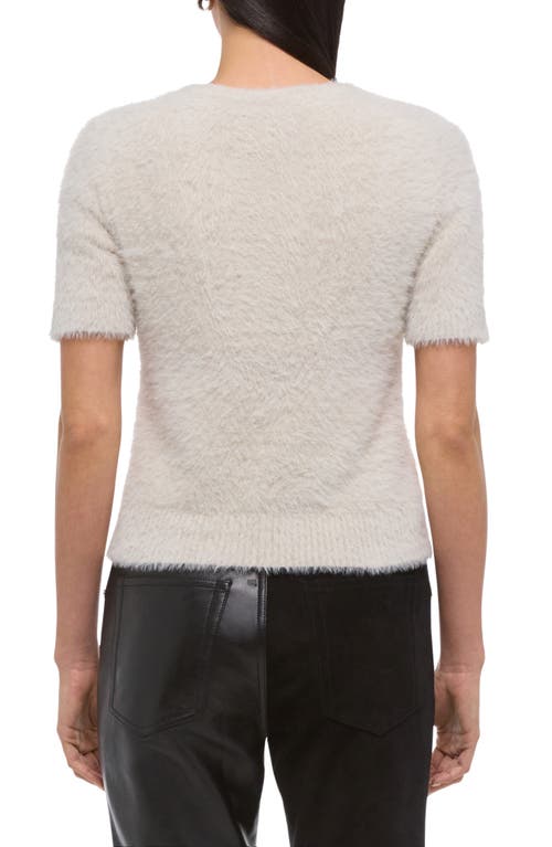 Helmut Lang Eyelash Faux Fur Crop Top In White
