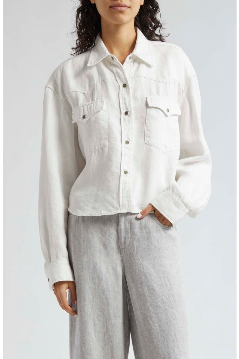 Cropped OG Denim Jacket, Main, color, WHITE