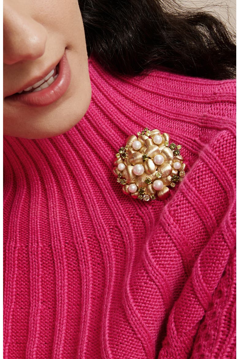 Garden Blossom Brooch, Alternate, color, Gold & White & Yellow