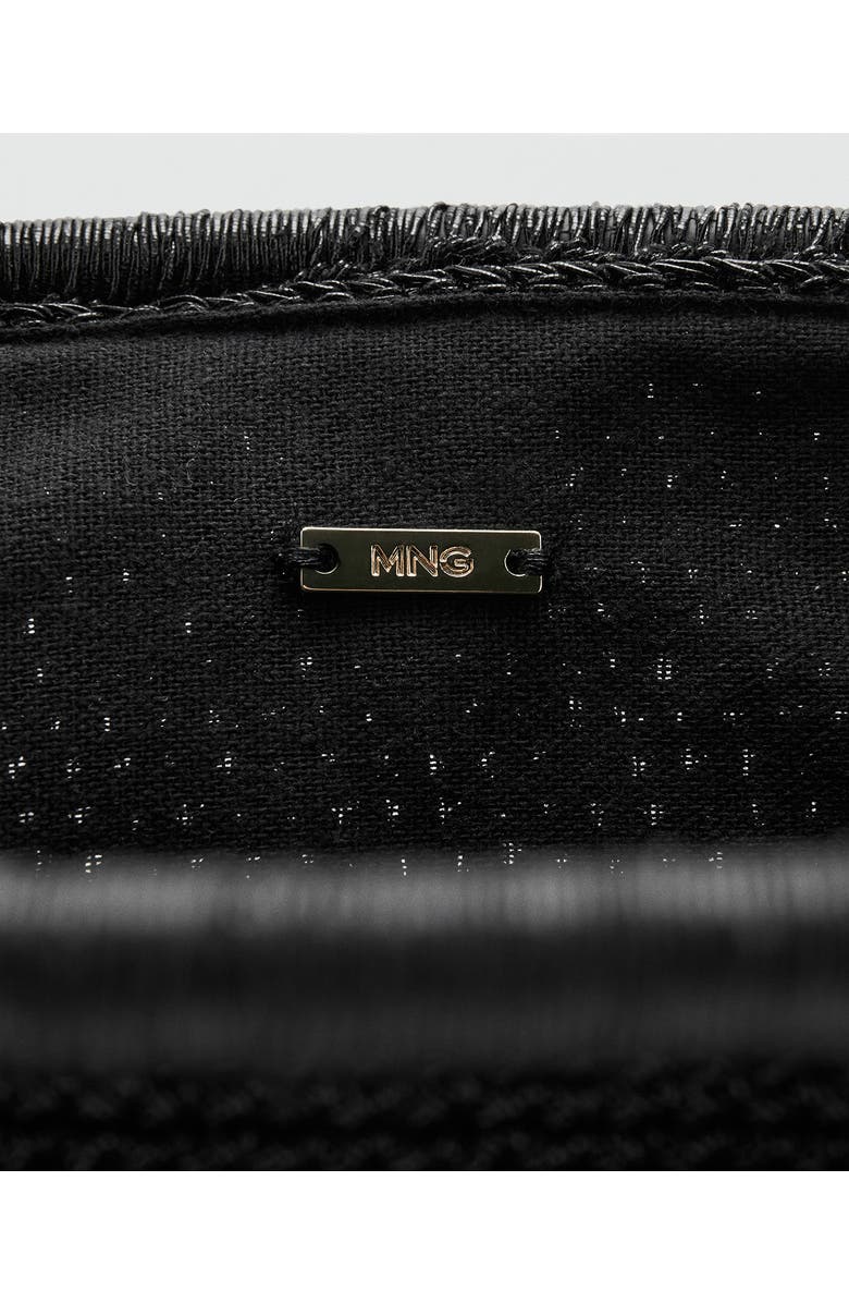 MANGO Metallic Frame Clutch, Alternate, color, Black