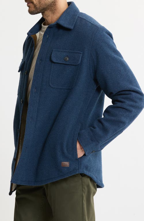 Jachs Herringbone Knit Shirt Jacket In Blue