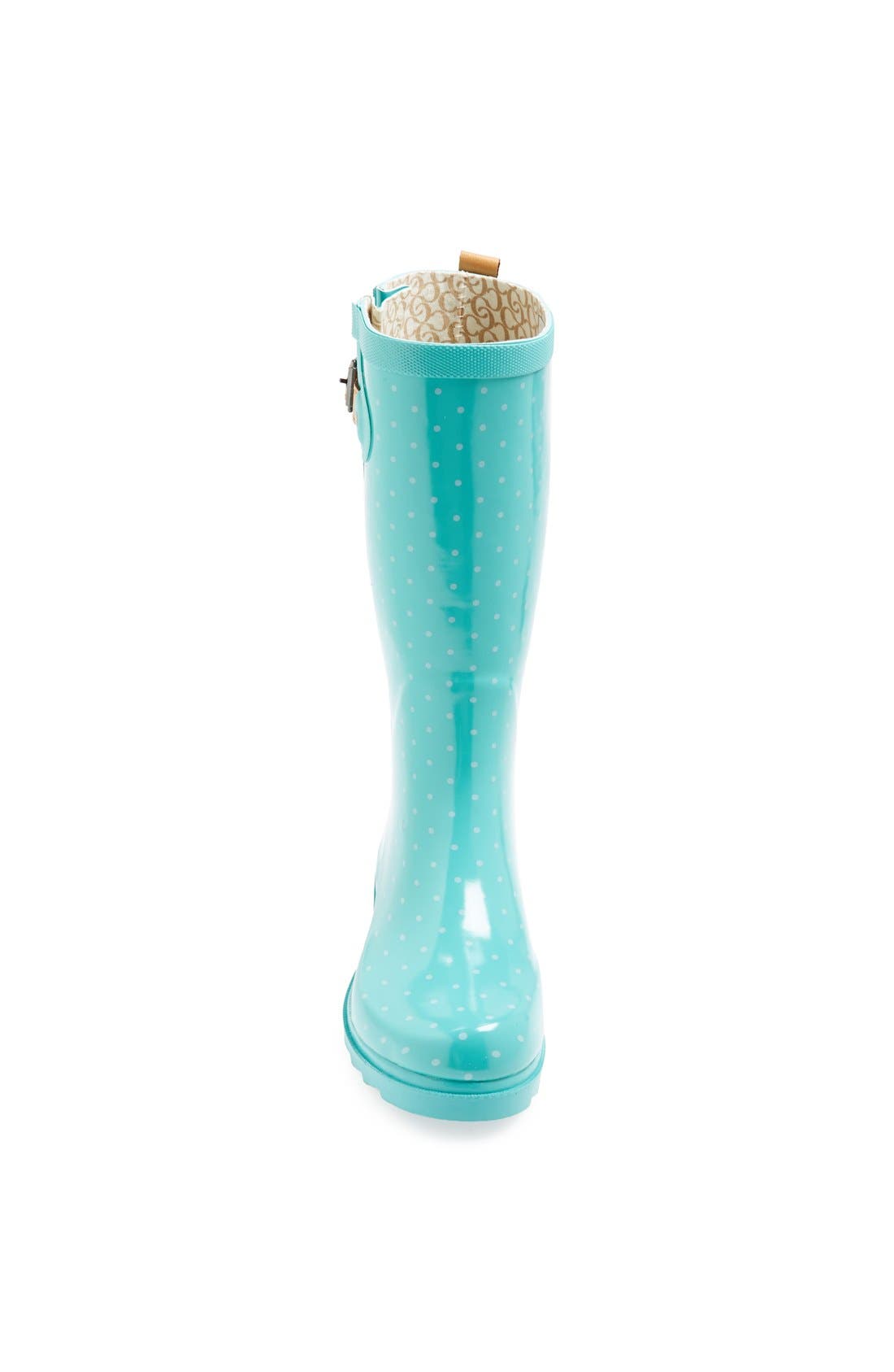 'Posh Dot' Rain Boot, Alternate, color, BRIGHT TURQUOISE