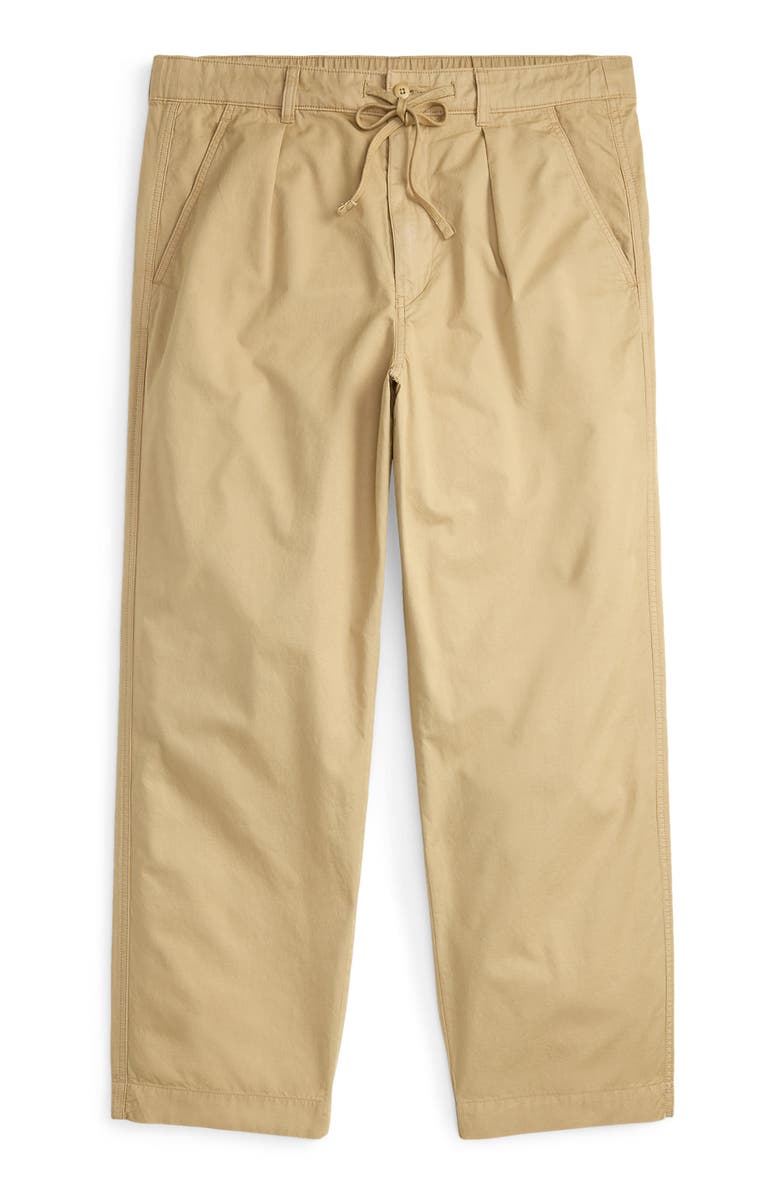 Polo Ralph Lauren Prepster Pleated Cotton Twill Easy Drawstring Pants, Alternate, color, Coastal Beige