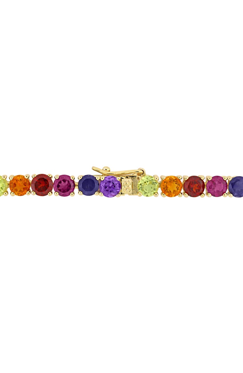 Julianna B. Multi-Color Gemstone Tennis Bracelet Yellow Silver, Alternate, color, Yellow-Plated Sterling Silver