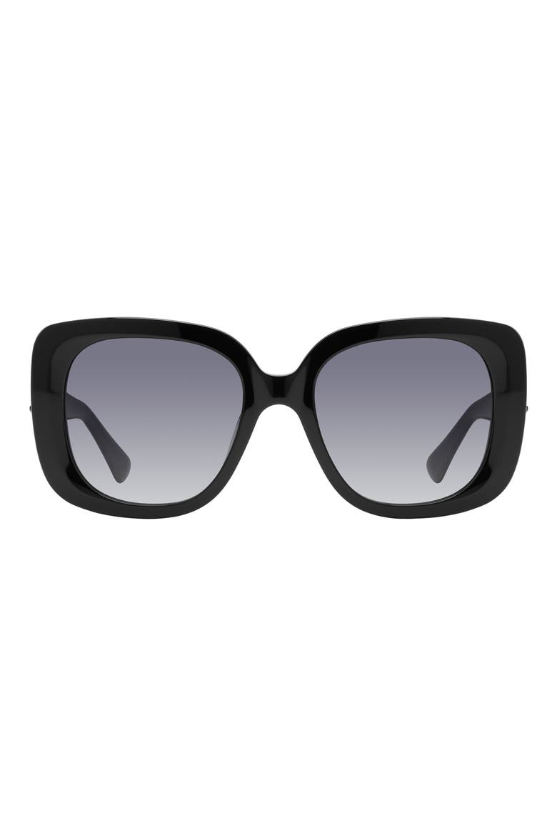 53mm Gradient Butterfly Sunglasses, Main, color, BLACK/ SMOKE GRADIENT