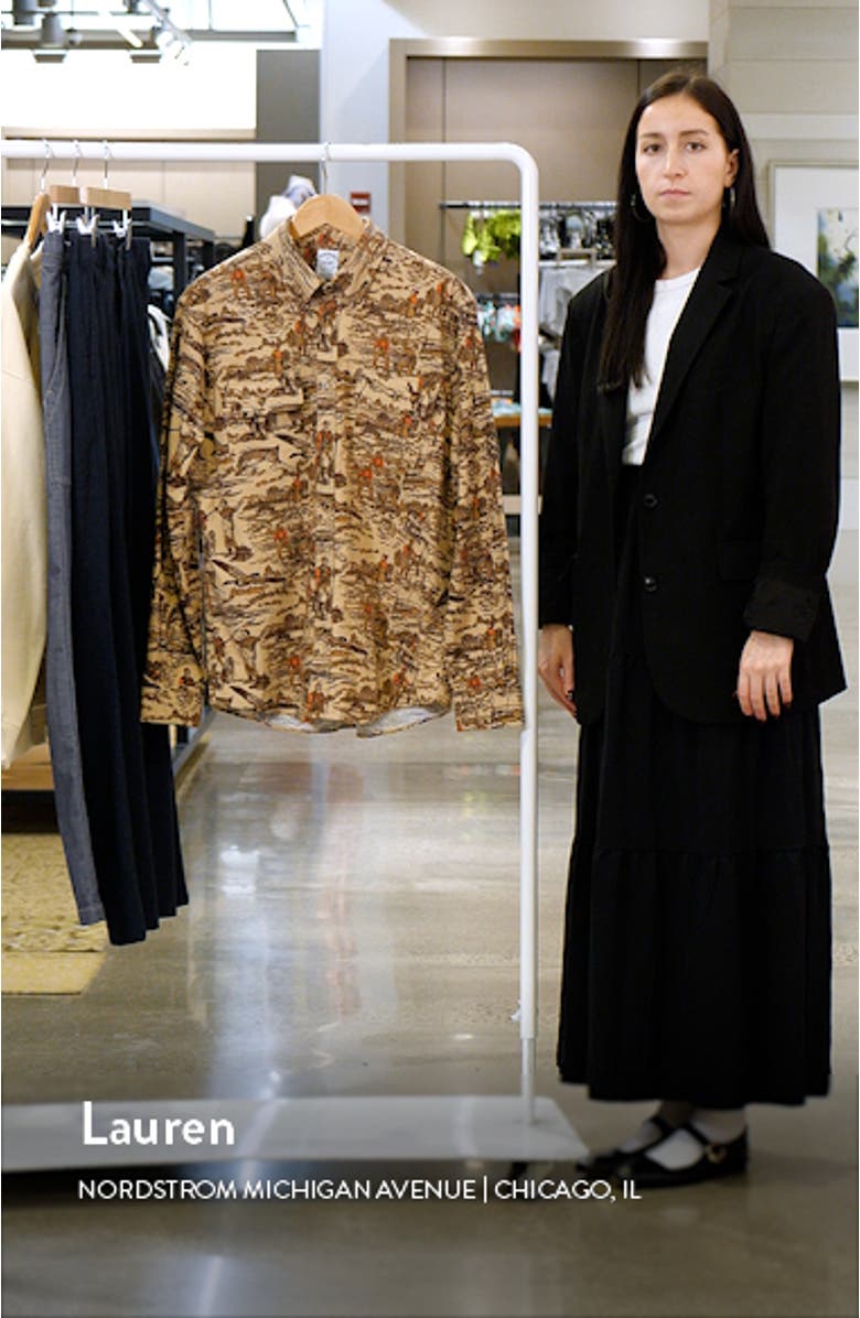 Archive Hunting Print Flannel Button-Down Shirt, sales video thumbnail