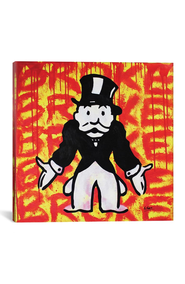 iCanvas Mr. Monopoly (Broke) by MR BABES Canvas Wall Art - 18" x 18", Alternate, color,