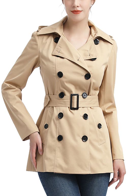 Kimi & Kai Noa Short Trench Coat In Brown