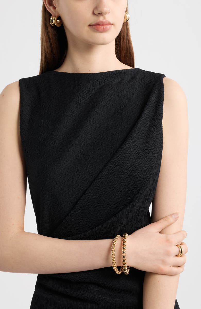 Nordstrom Set of 2 Mixed Chain Bracelets, Alternate, color, Gold