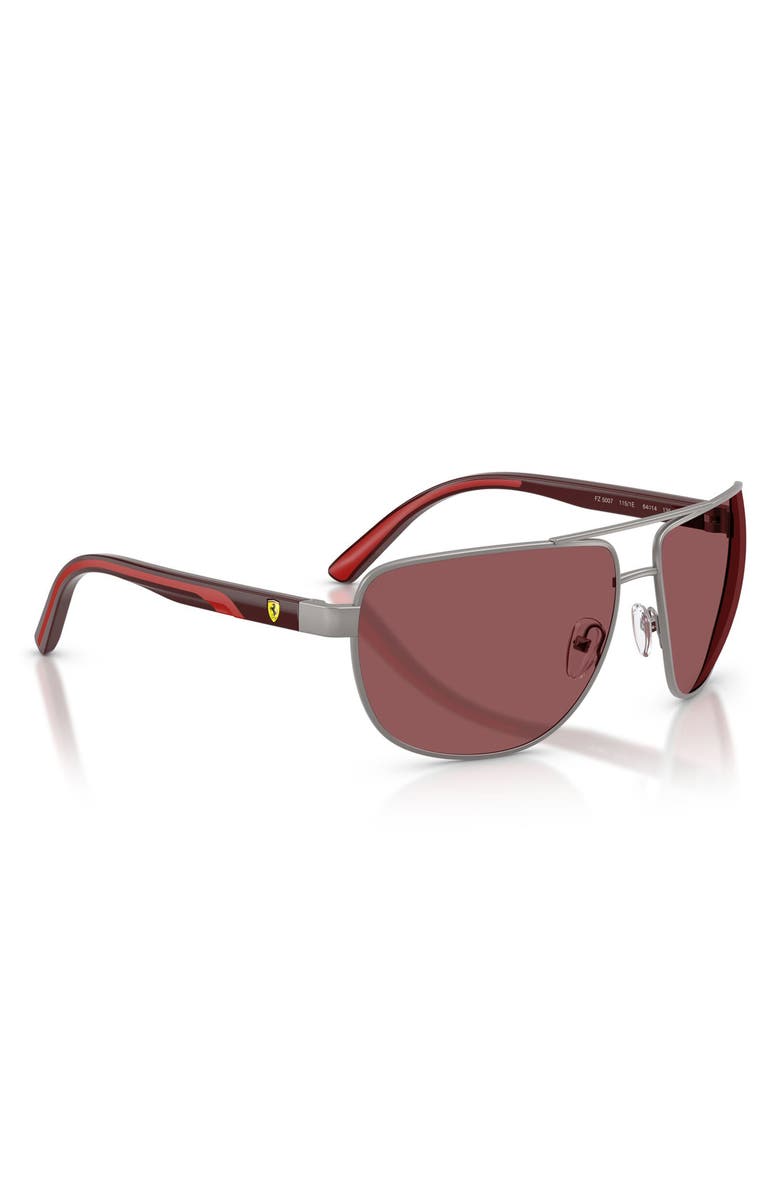 Scuderia Ferrari 64mm Pillow Sunglasses, Alternate, color, Matte Gunmetal / Ferrari