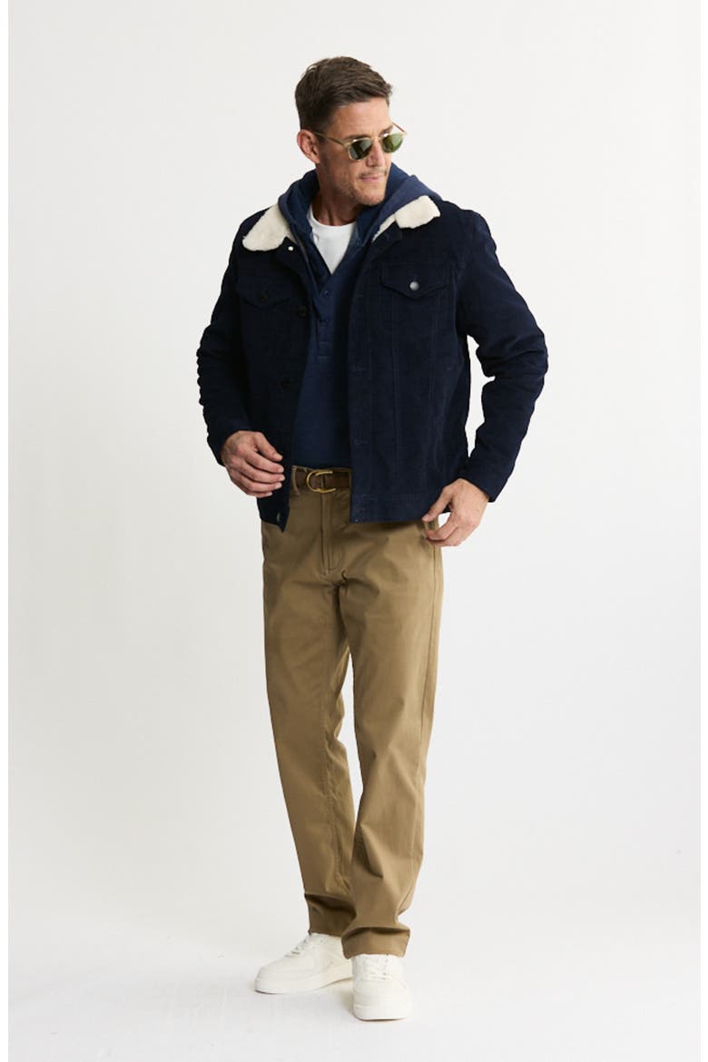 Faux Shearling Lined Trucker Jacket, Alternate, color, NAVY