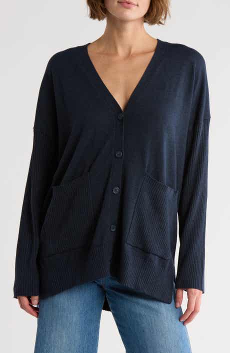 Splendid Oversize Ribbed Mixed Stitch Cardigan