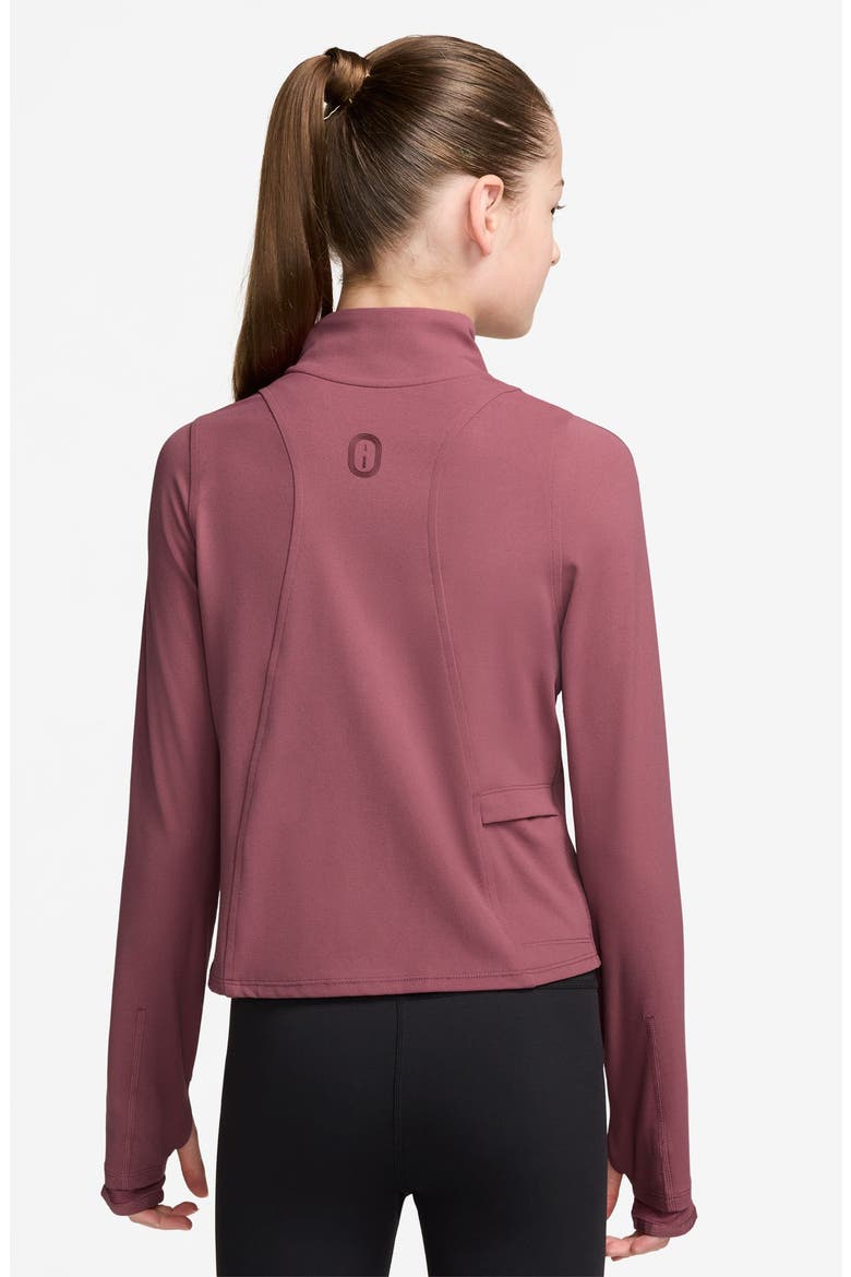 Kids' Mavn Dri-FIT Full Zip Long Sleeve Top, Alternate, color, 654 PINK SMOKE/PINK SMOKE