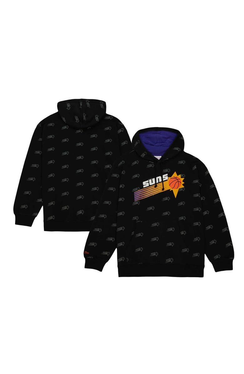 Mitchell & Ness Men's Mitchell & Ness Black Phoenix Suns Hardwood Classics Allover Print Pullover Hoodie, Main, color, Black