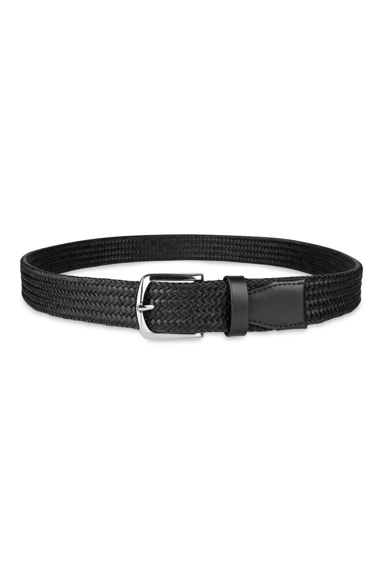 Braided Leather & Rope Belt, Alternate, color, BLACK