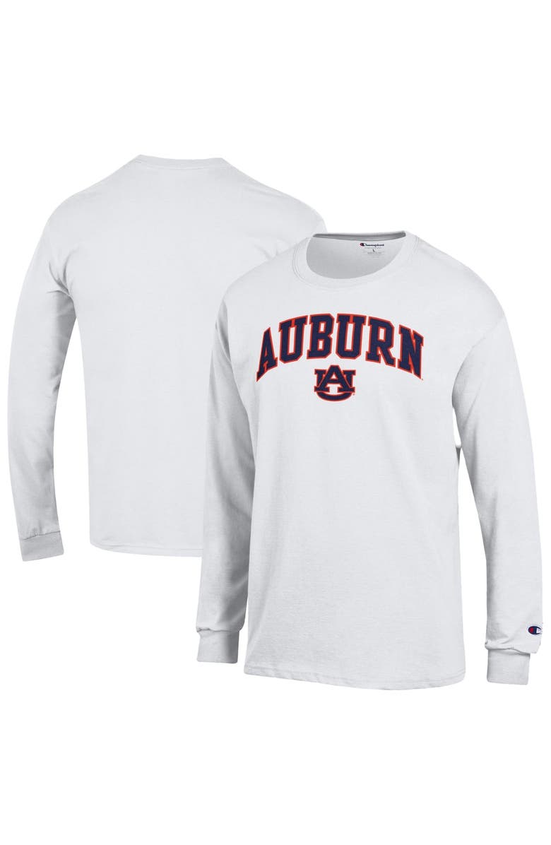 Champion Men's Champion  White Auburn Tigers Arch Over Logo Long Sleeve T-Shirt, Alternate, color, White