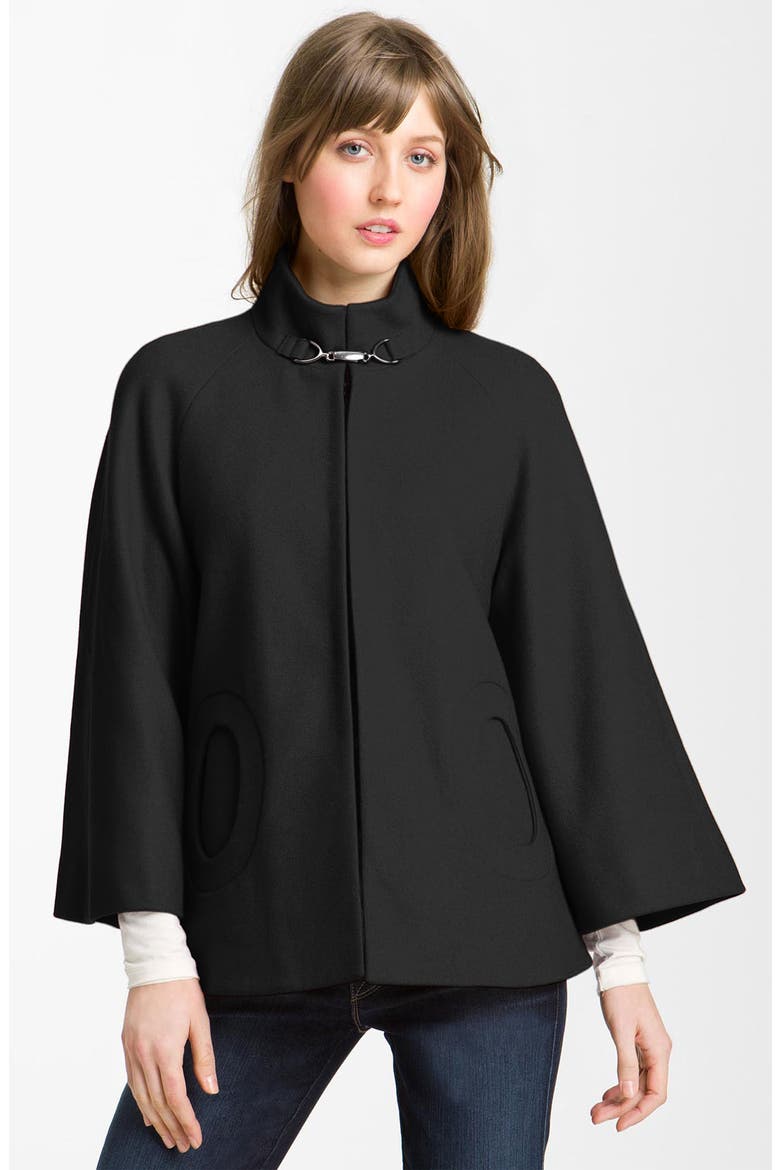 Bell Sleeve Capelet, Main, color, BLACK